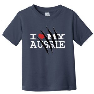 Funny Australian Shepherd I Love My Aussie Funny Aussie Toddler T-Shirt