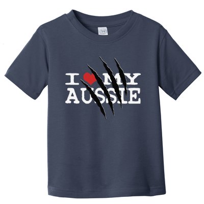 Funny Australian Shepherd I Love My Aussie Funny Aussie Toddler T-Shirt