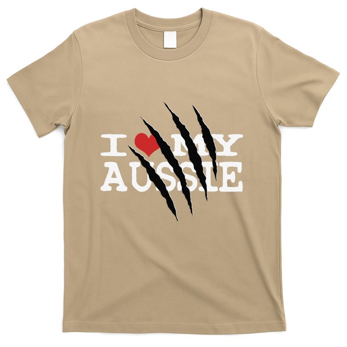 Funny Australian Shepherd I Love My Aussie Funny Aussie T-Shirt