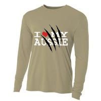 Funny Australian Shepherd I Love My Aussie Funny Aussie Cooling Performance Long Sleeve Crew