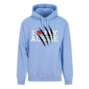 Funny Australian Shepherd I Love My Aussie Funny Aussie Unisex Surf Hoodie