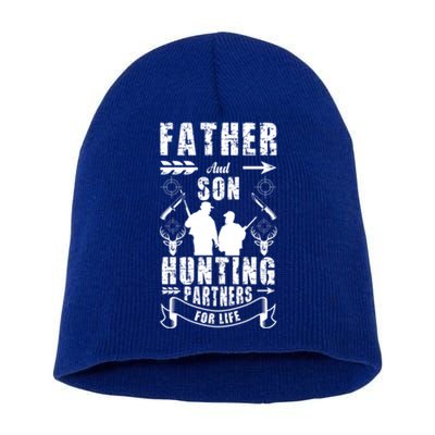 Father And Son Hunting Buddies Dad And Son Hunting Buddy Funny Gift Short Acrylic Beanie