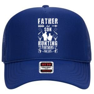 Father And Son Hunting Buddies Dad And Son Hunting Buddy Funny Gift High Crown Mesh Back Trucker Hat