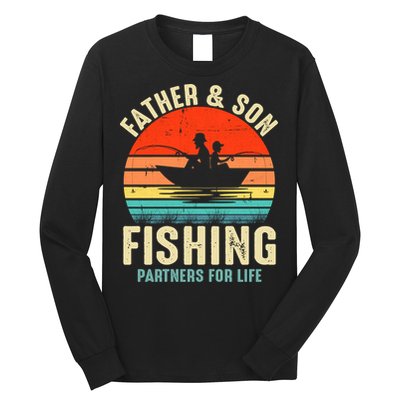 Father And Son Fishing Partner For Life Retro Matching Dad Long Sleeve Shirt