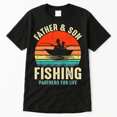 Father And Son Fishing Partner For Life Retro Matching Dad Tall T-Shirt