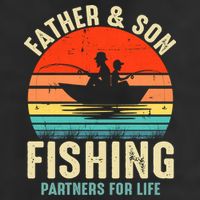 Father And Son Fishing Partner For Life Retro Matching Dad Adult Drive Performance Visor