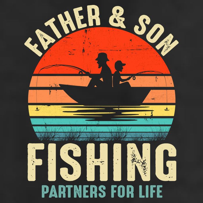 Father And Son Fishing Partner For Life Retro Matching Dad Adult Drive Performance Visor