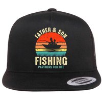 Father And Son Fishing Partner For Life Retro Matching Dad Flat Bill Trucker Hat