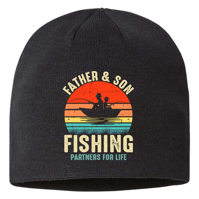 Father And Son Fishing Partner For Life Retro Matching Dad Sustainable Beanie