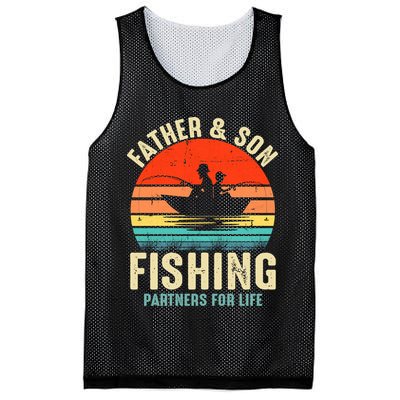 Father And Son Fishing Partner For Life Retro Matching Dad Mesh Reversible Basketball Jersey Tank