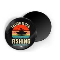 Father And Son Fishing Partner For Life Retro Matching Dad Magnet