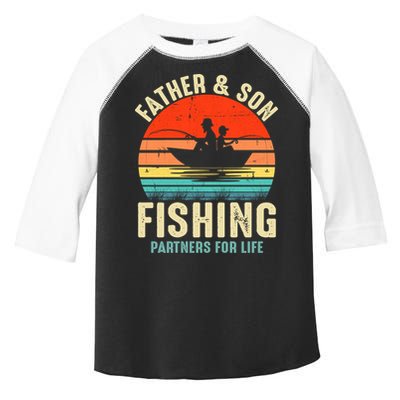 Father And Son Fishing Partner For Life Retro Matching Dad Toddler Fine Jersey T-Shirt