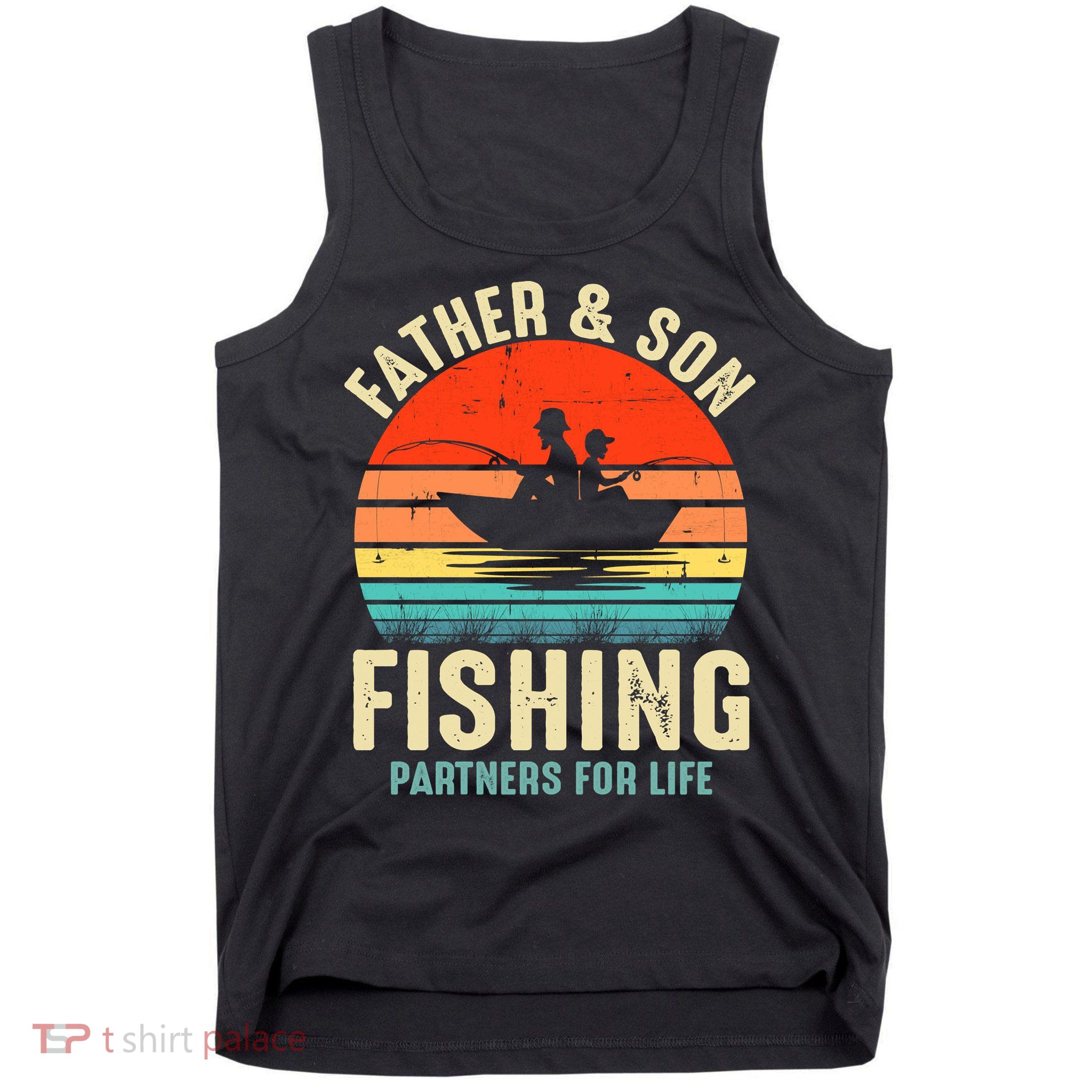 Father And Son Fishing Partner For Life Retro Matching Dad Tank Top