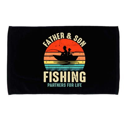 Father And Son Fishing Partner For Life Retro Matching Dad Microfiber Hand Towel