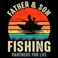 Father And Son Fishing Partner For Life Retro Matching Dad Wool Snapback Cap