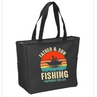 Father And Son Fishing Partner For Life Retro Matching Dad Zip Tote Bag