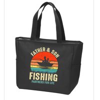 Father And Son Fishing Partner For Life Retro Matching Dad Zip Tote Bag
