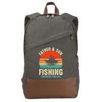 Father And Son Fishing Partner For Life Retro Matching Dad Cotton Canvas Backpack