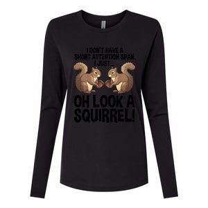 Funny Adhd Squirrel Design Chipmunk Pet Lovers Gift Womens Cotton Relaxed Long Sleeve T-Shirt