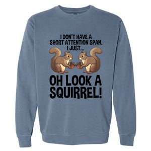 Funny Adhd Squirrel Design Chipmunk Pet Lovers Gift Garment-Dyed Sweatshirt