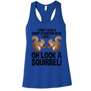 Funny Adhd Squirrel Design Chipmunk Pet Lovers Gift Women's Racerback Tank