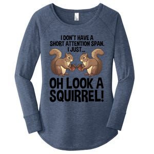 Funny Adhd Squirrel Design Chipmunk Pet Lovers Gift Women's Perfect Tri Tunic Long Sleeve Shirt