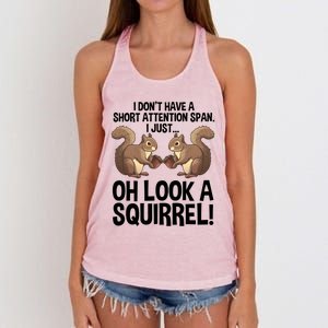 Funny Adhd Squirrel Design Chipmunk Pet Lovers Gift Women's Knotted Racerback Tank