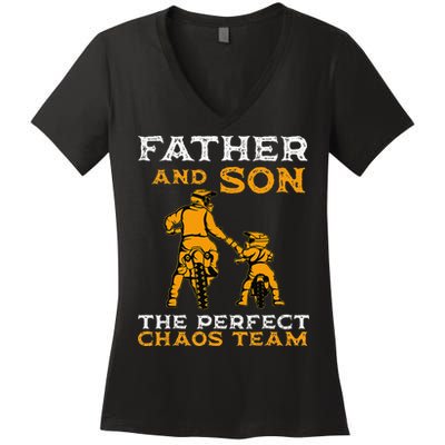 Father And Son Team Fathers Day Women's V-Neck T-Shirt
