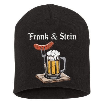 Frank And Stein German Beer Drinking Oktoberfest Short Acrylic Beanie