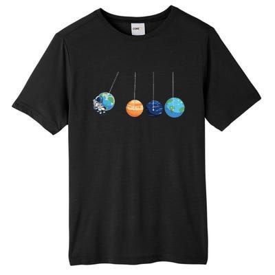 Funny Astronaut Swing Planets Space Newtons Cradle Pendulum Tall Fusion ChromaSoft Performance T-Shirt