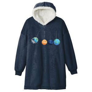 Funny Astronaut Swing Planets Space Newtons Cradle Pendulum Hooded Wearable Blanket