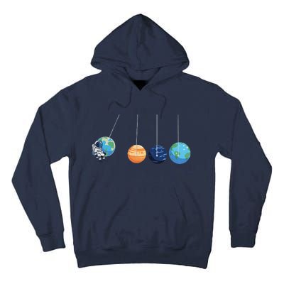 Funny Astronaut Swing Planets Space Newtons Cradle Pendulum Tall Hoodie