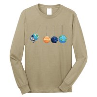 Funny Astronaut Swing Planets Space Newtons Cradle Pendulum Long Sleeve Shirt