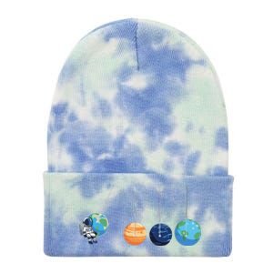 Funny Astronaut Swing Planets Space Newtons Cradle Pendulum Tie Dye 12in Knit Beanie