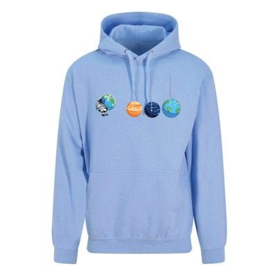 Funny Astronaut Swing Planets Space Newtons Cradle Pendulum Unisex Surf Hoodie