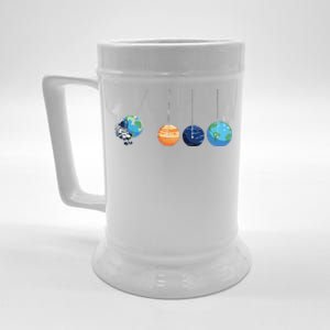 Funny Astronaut Swing Planets Space Newtons Cradle Pendulum Beer Stein