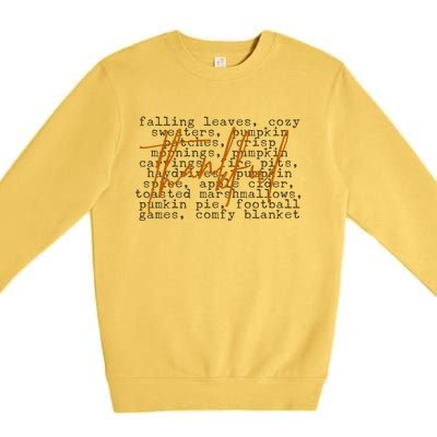 Fall Autumn Season Thankful Quote Premium Crewneck Sweatshirt