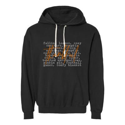 Fall Autumn Season Thankful Quote Garment-Dyed Fleece Hoodie