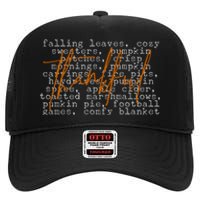 Fall Autumn Season Thankful Quote High Crown Mesh Back Trucker Hat