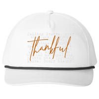 Fall Autumn Season Thankful Quote Snapback Five-Panel Rope Hat