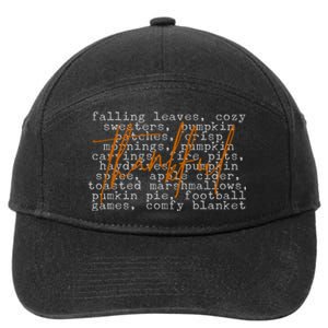 Fall Autumn Season Thankful Quote 7-Panel Snapback Hat