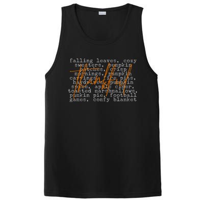 Fall Autumn Season Thankful Quote PosiCharge Competitor Tank