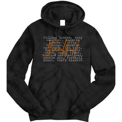 Fall Autumn Season Thankful Quote Tie Dye Hoodie