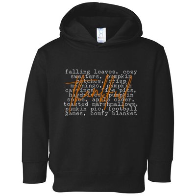 Fall Autumn Season Thankful Quote Toddler Hoodie