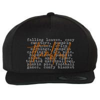 Fall Autumn Season Thankful Quote Wool Snapback Cap