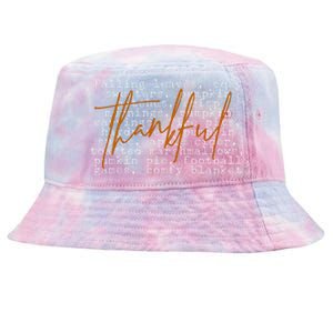 Fall Autumn Season Thankful Quote Tie-Dyed Bucket Hat