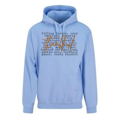 Fall Autumn Season Thankful Quote Unisex Surf Hoodie