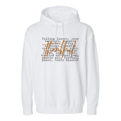 Fall Autumn Season Thankful Quote Garment-Dyed Fleece Hoodie