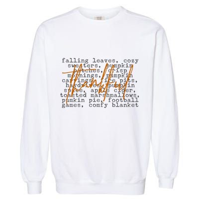 Fall Autumn Season Thankful Quote Garment-Dyed Sweatshirt