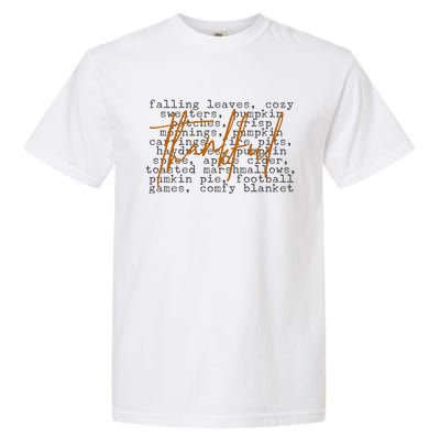 Fall Autumn Season Thankful Quote Garment-Dyed Heavyweight T-Shirt